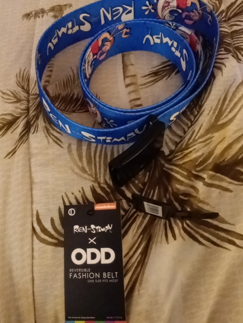Nickelodeon Reversible Ren & Stimpy Blue Fashion Belt
